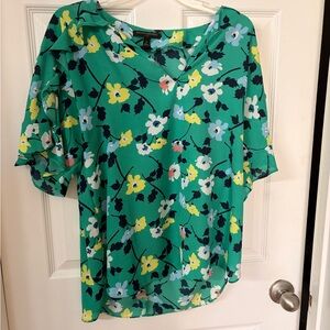 Banana Republic Green Floral Blouse